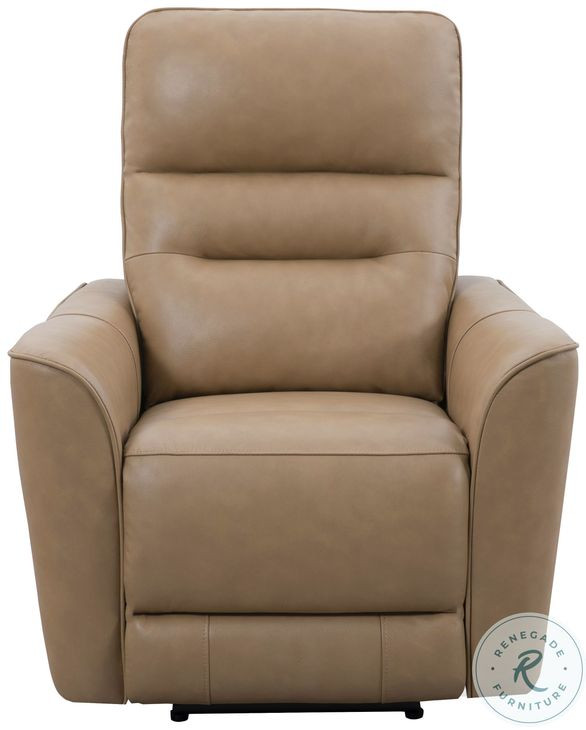 Thalden Brazilian Cappuccino Leather Zero Gravity Power Recliner