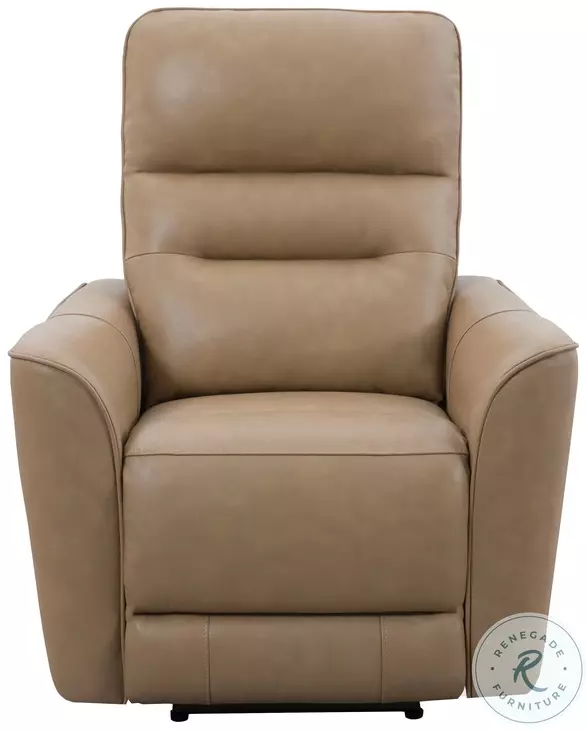 Thalden Brazilian Cappuccino Leather Zero Gravity Power Recliner
