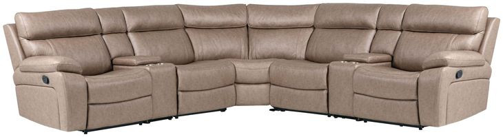 Theon Stokes Toffee 7 Piece Modular Reclining Sectional
