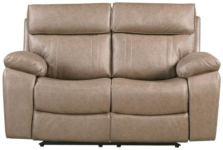 Theon Stokes Toffee Performance Fabric Reclining Loveseat