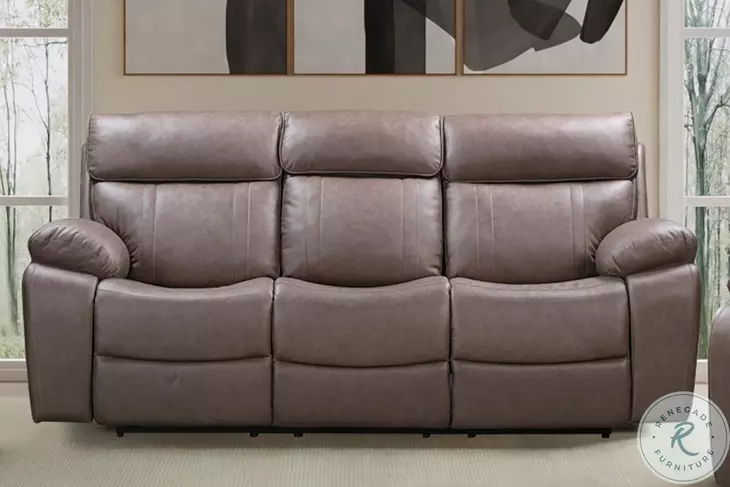Thorne Stokes Toffee Performance Fabric Reclining Sofa with Drop Down Table