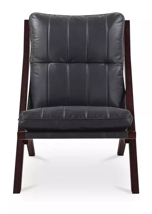 Preston Black Leather Upholstered Accent Chair