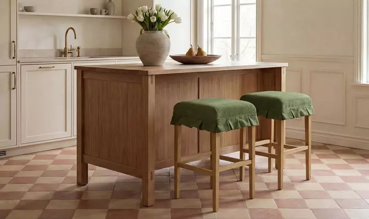Anna Green Upholstered Counter Height Stool