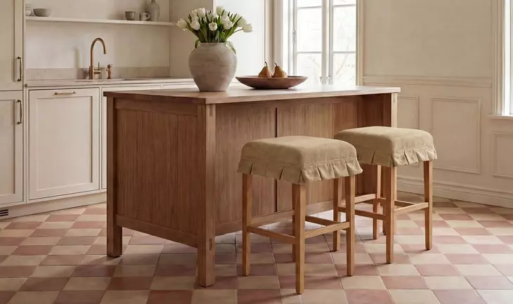 Anna Light Brown Upholstered Counter Height Stool