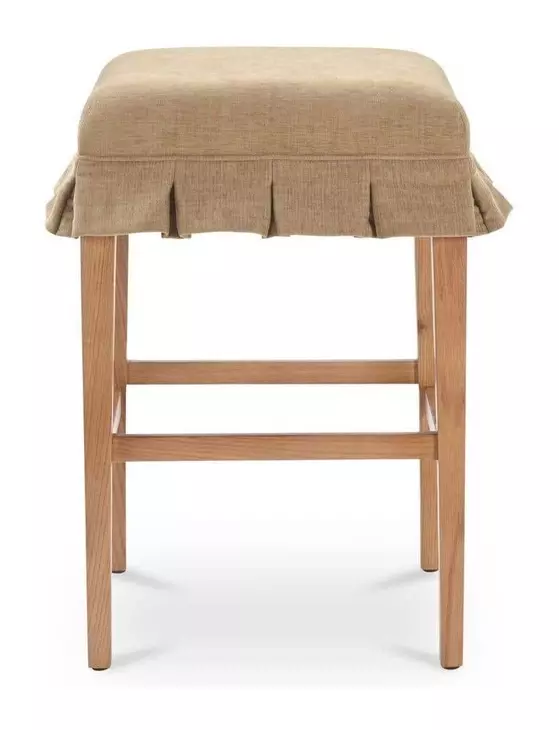 Anna Light Brown Upholstered Counter Height Stool