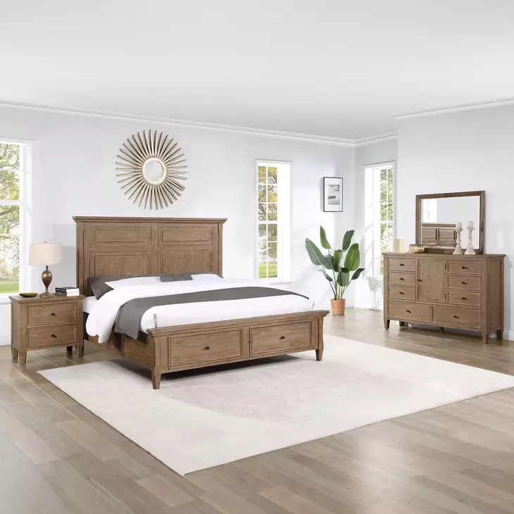 Riverdale Brown Storage King Panel Bed