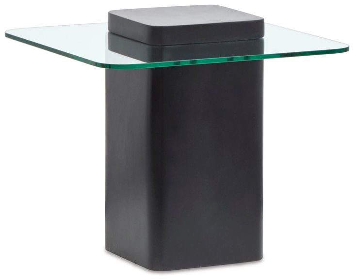 Donora Clear Glass and Obsidian Square Glass Top Occassional Table Set