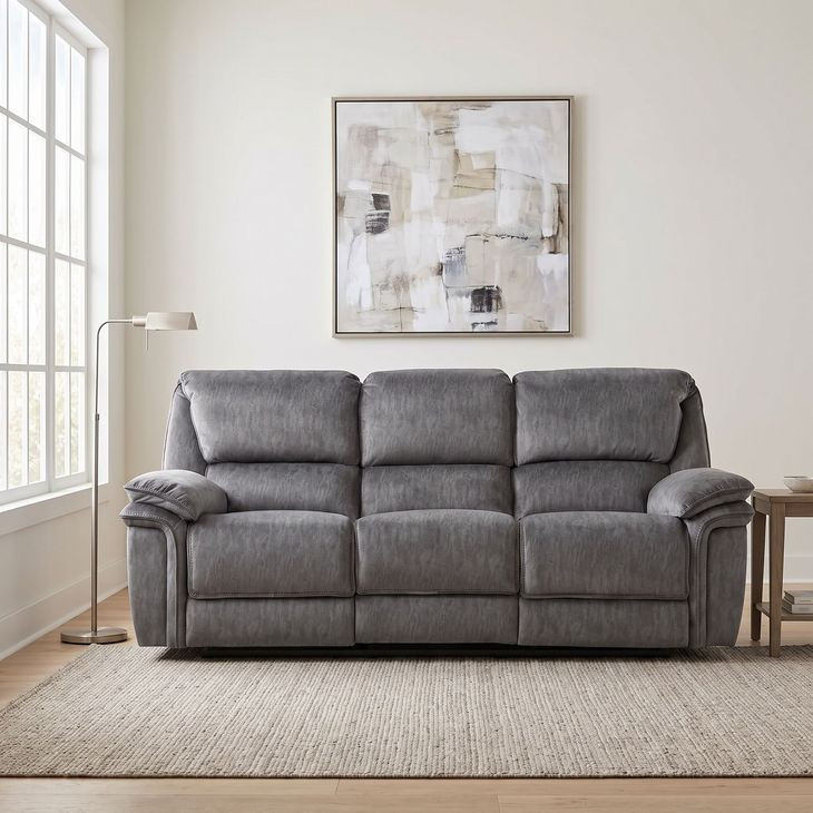 Muirfield Gray Double 89" Reclining Sofa