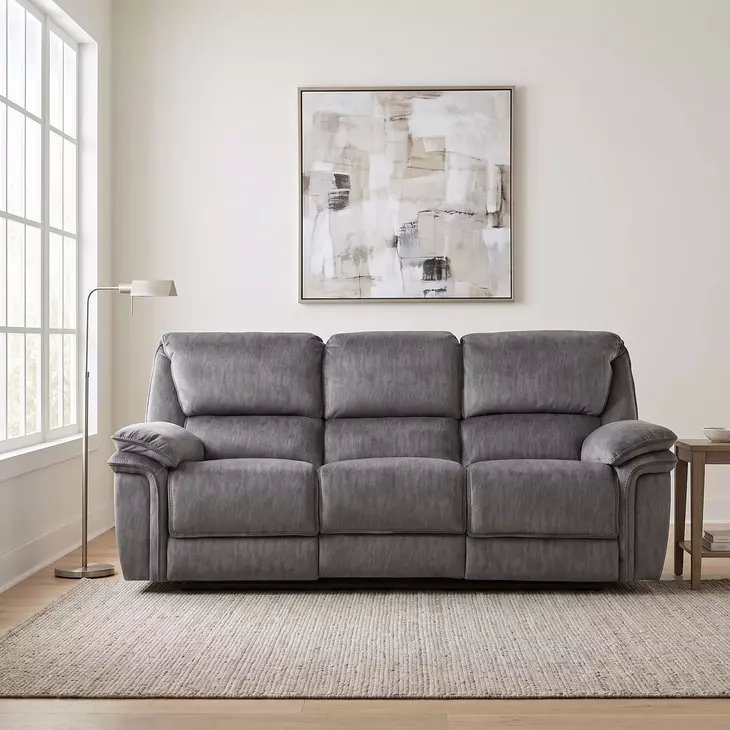 Muirfield Gray Double 89" Reclining Sofa