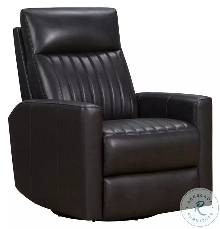Munro Matteo Smokey Gray Swivel Glider Power Recliner with Power Headrest