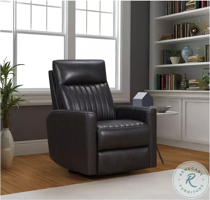 Munro Matteo Smokey Gray Swivel Glider Power Recliner with Power Headrest