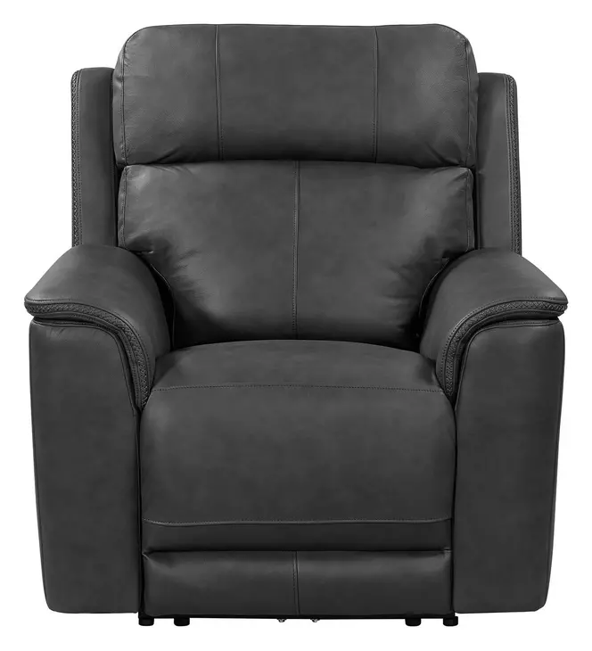 Walker Aline Anthracite Leather Triple Power Recliner with USB Charging
