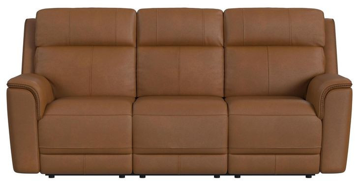 Walker Butternut Leather 86" Power Reclining Sofa with USB Charging
