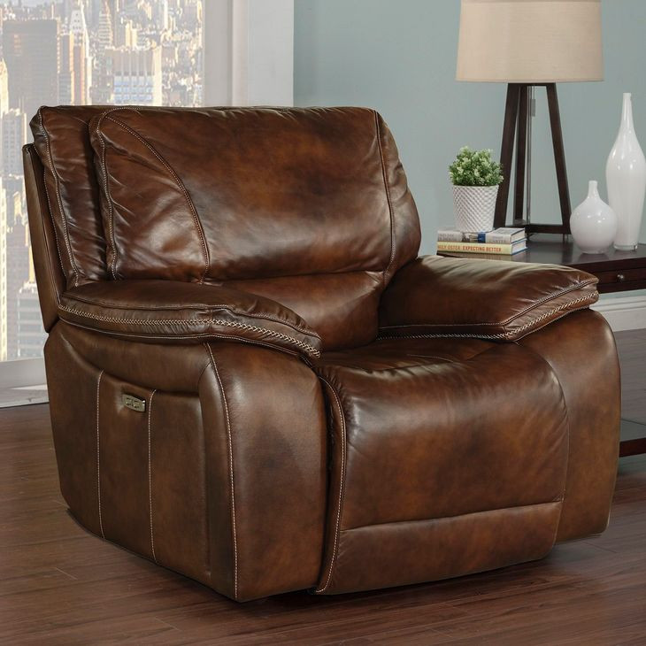 Vail Burnt Sienna Power Recliner with Power Headrest