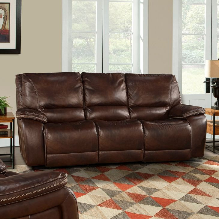 Vail Burnt Sienna Dual Power Reclining Sofa with Power Headrest