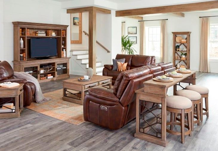 Vail Burnt Sienna Dual Power Reclining Sofa with Power Headrest