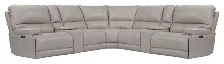 Whitman Verona Linen Leather 7 Piece Modular Power Reclining Sectional