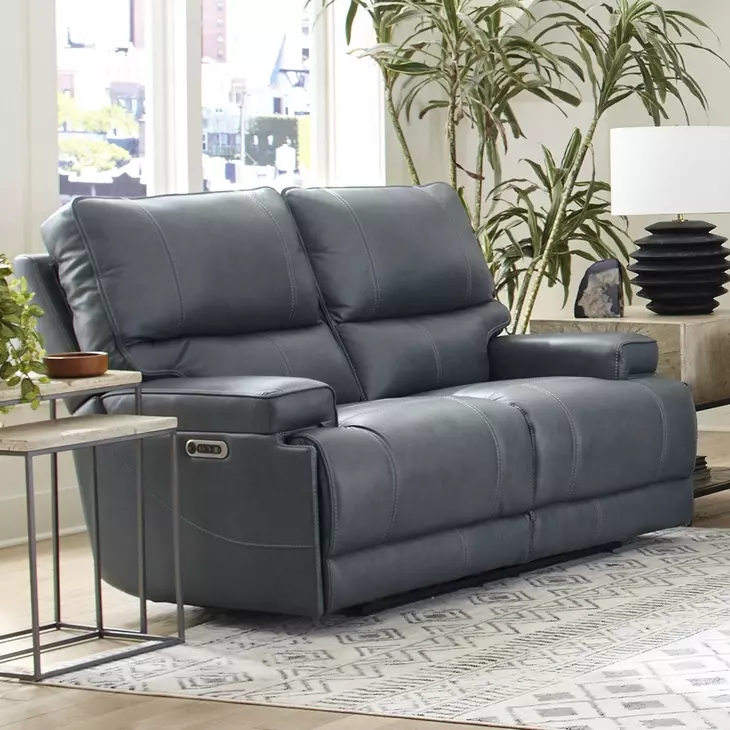 Whitman Verona Azure Cordless 65" Power Reclining Loveseat with Power Headrest