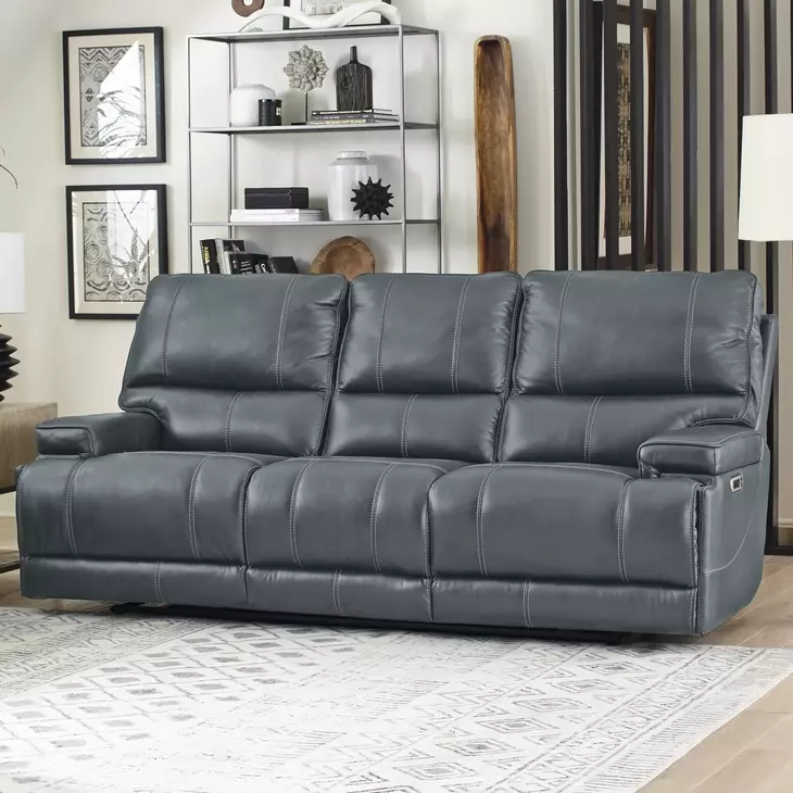 Whitman Verona Azure Cordless 89" Power Reclining Sofa with Power Headrest