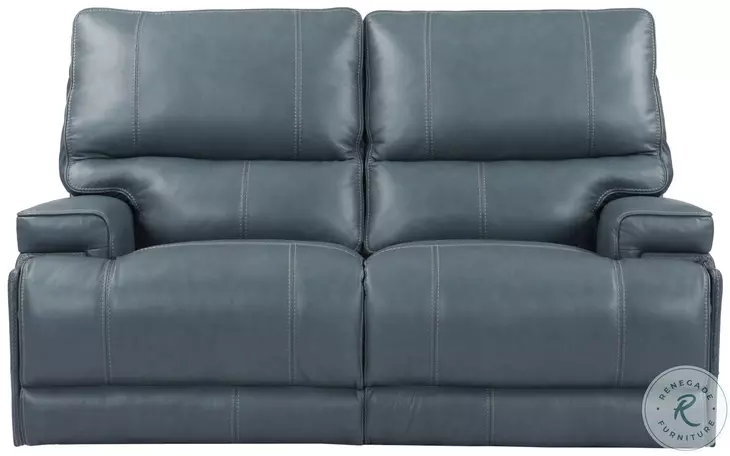 Hemingway Verona Azure Cordless 65" Power Reclining Loveseat with Power Headrest