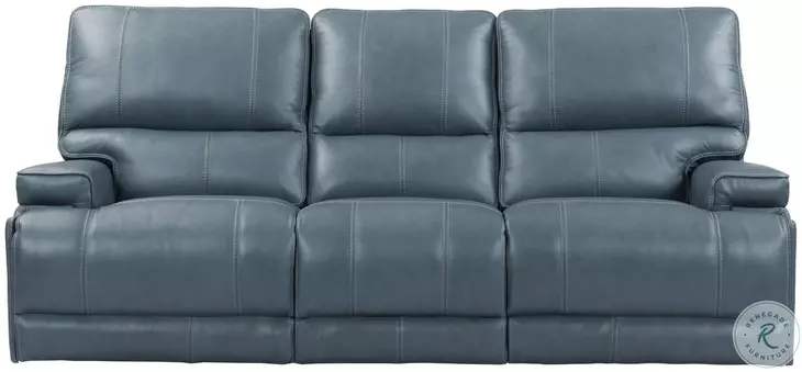 Hemingway Verona Azure Cordless 89" Power Reclining Sofa with Power Headrest