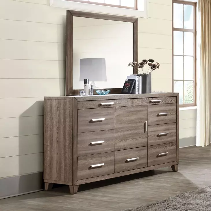 Harrisburg Walnut Rectangular Dresser Mirror