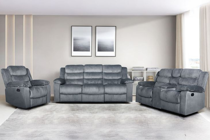 Willow Gray Living Room Set with Dual Recliner