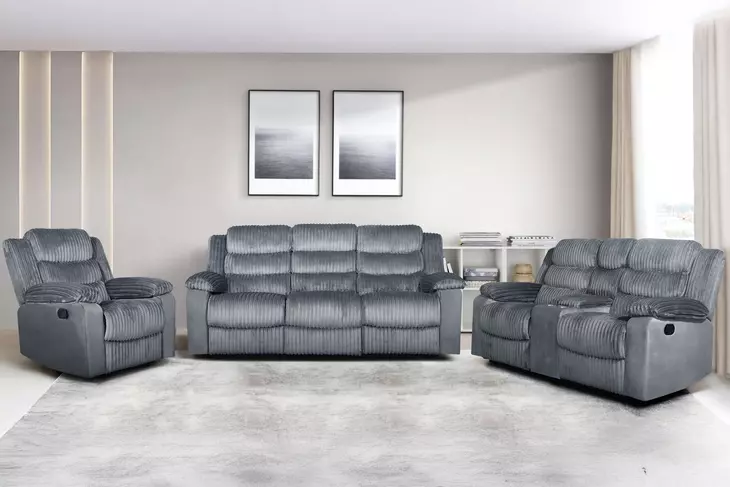 Willow Gray Living Room Set with Dual Recliner