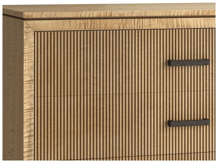 Loft Brown and Black 3 Drawer Reeded Bedside Chest