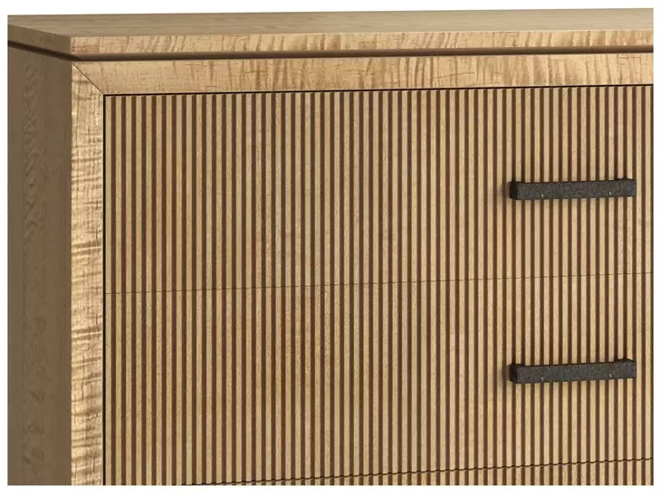 Loft Brown and Black 3 Drawer Reeded Bedside Chest