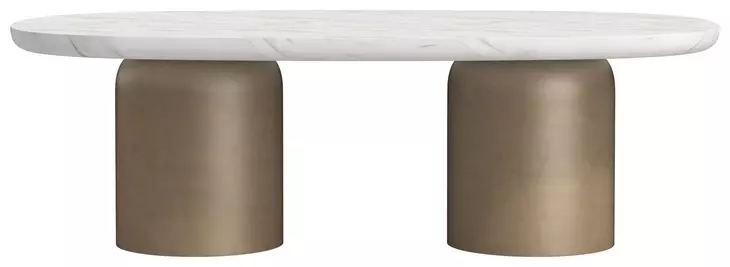 Verge Bronze Metallic and White Marble Top Cocktail Table