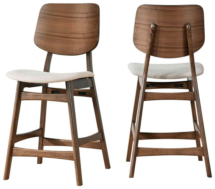 Oscar Walnut Round Glass Counter Height Room Set