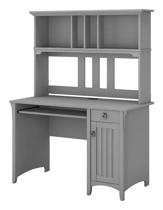 Salinas Cape Cod Gray Computer Desk With Hutch