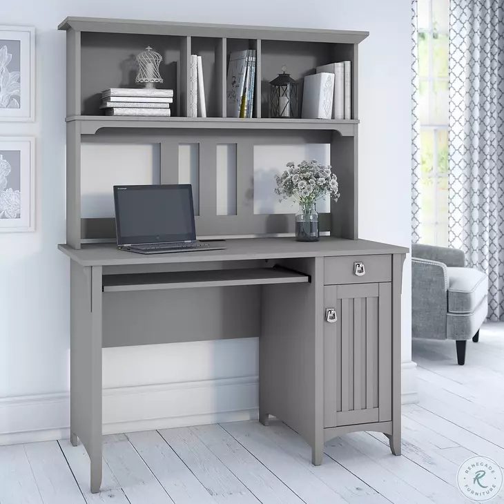 Salinas Cape Cod Gray Computer Desk With Hutch