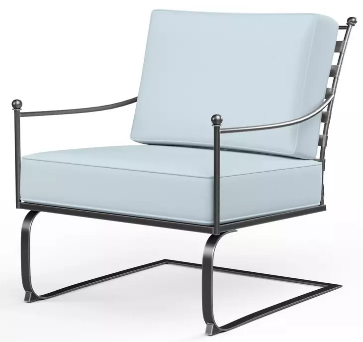 Provence Canvas Skyline Upholstered Outdoor Rocker Club Chair with Self Welt