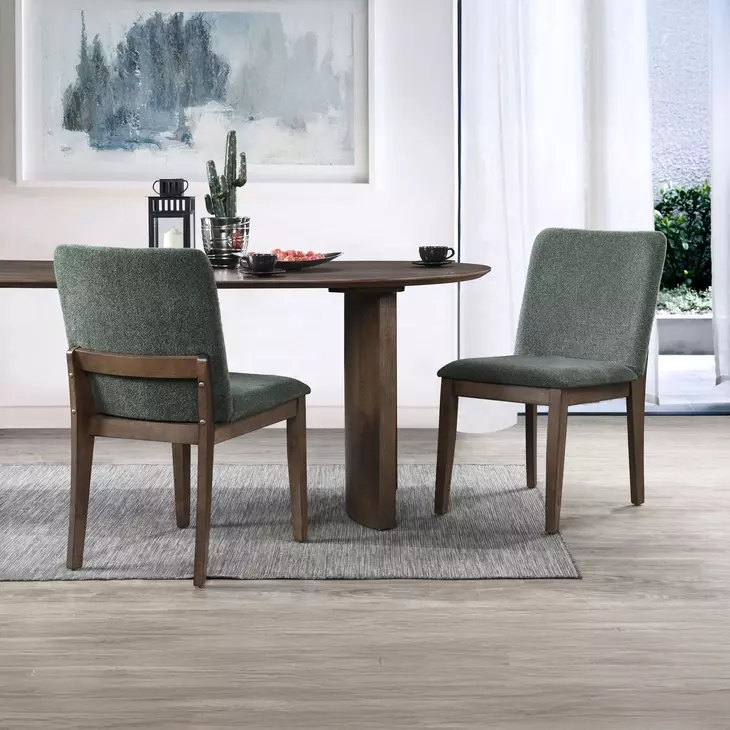 Kody Forest Green Upholstered Dining Chair Set of 2