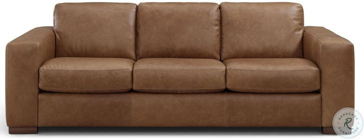 Inglewood Vintage Brown Derby Leather Queen Sleeper Sofa with Matress