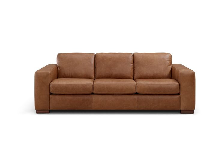 Inglewood Vintage Brown Derby Leather 92" Sofa