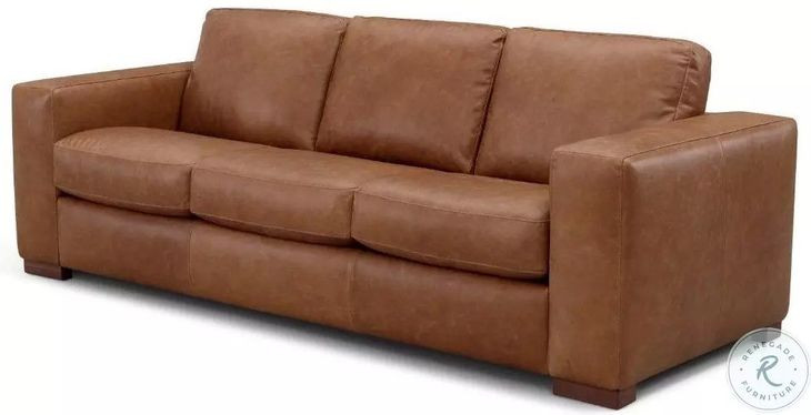 Inglewood Vintage Brown Derby Leather 92" Sofa