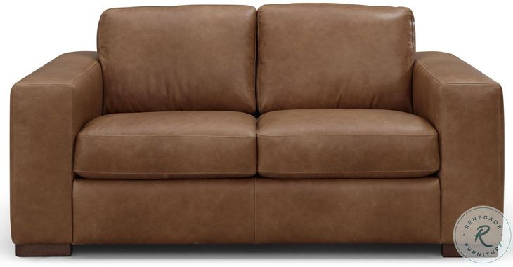 Inglewood Vintage Brown Derby Leather Loveseat