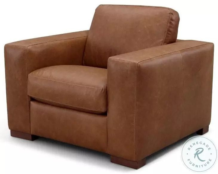 Inglewood Vintage Brown Derby Leather Upholstered Accent Chair