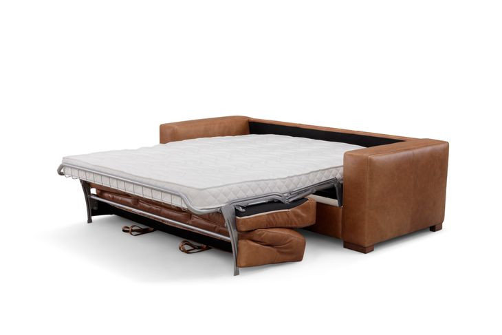 Inglewood Vintage Brown Derby Leather 91" Queen Sleeper Sofa