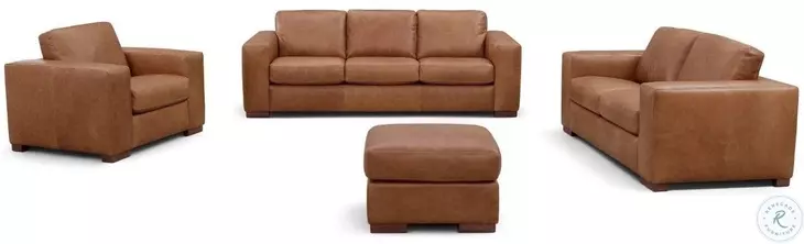 Inglewood Vintage Brown Derby Leather Living Room Set