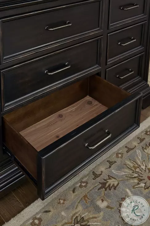 Caldwell Brown 11 Drawer Dresser and Mirror