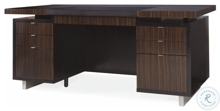 N3E Ebony And Black Leather Desk