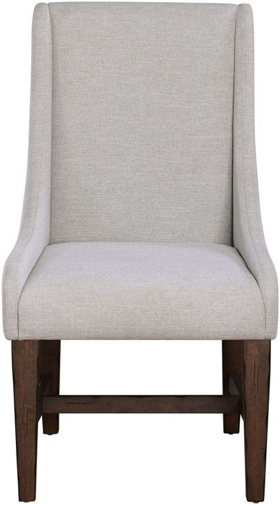 Auburn White Upholstered Arm Chair Set of 2