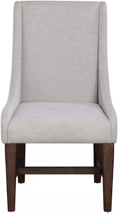 Auburn White Upholstered Arm Chair Set of 2