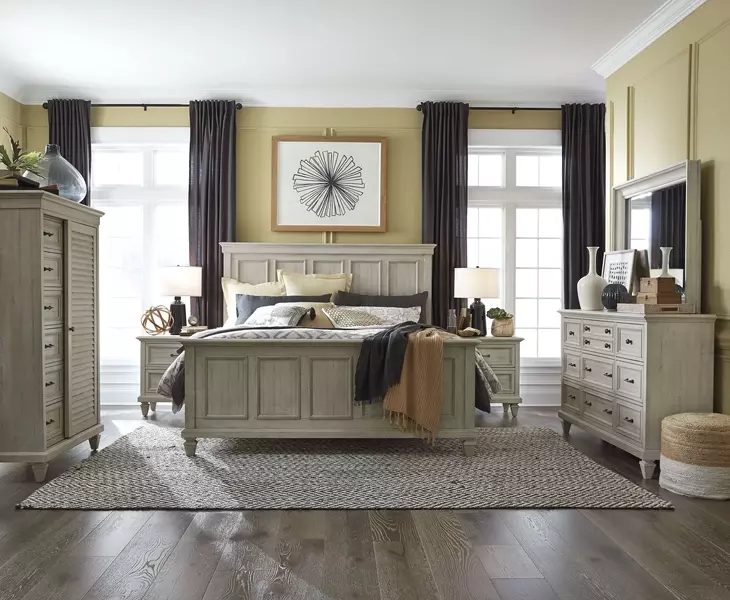 Newport Alabaster 9 Drawer Dresser with Rectangular Mirror