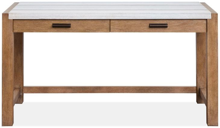 Foxrun Hollow Sierra Brown and White 60" Marble Top Writing Desk