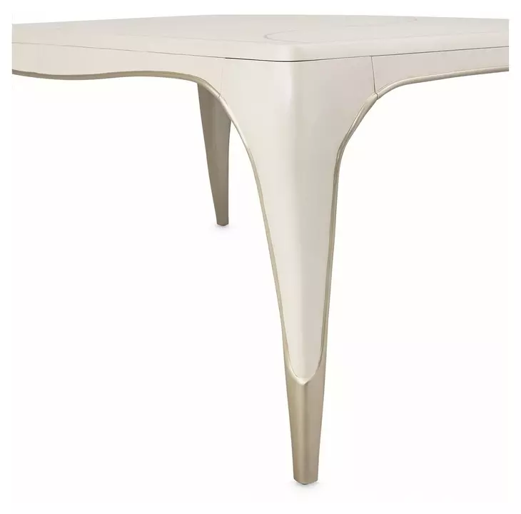London Place Creamy Pearl 122" Extendable Rectangular Dining Table